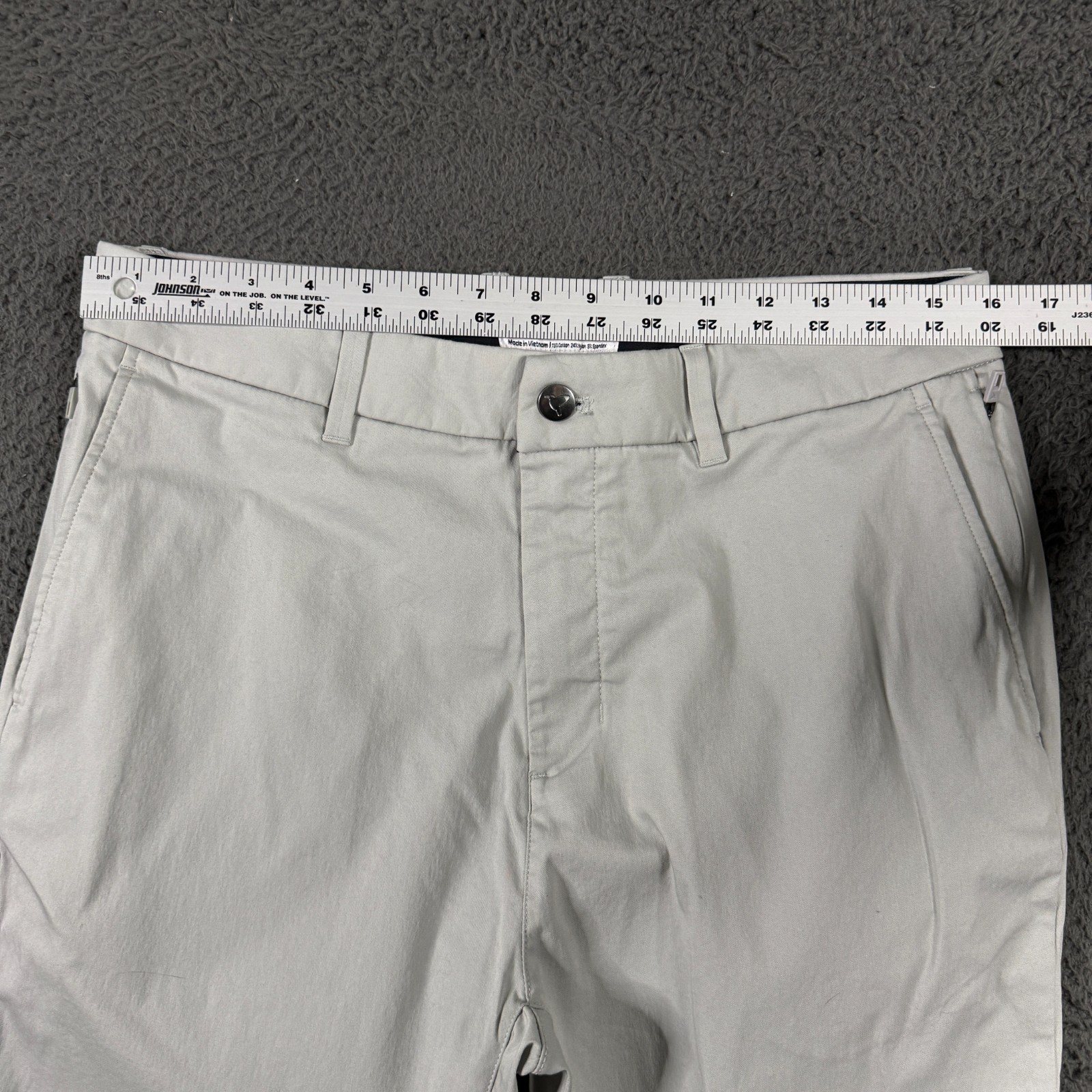 Birddogs Pants Mens 32x32 Gray Slim Fit Stretch Lined Athleisure Lightweight