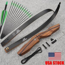 Archery 60" Takedown Recurve Bow 25-60lbs Hunting Bow for Adult Shooting Target
