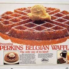 1986 Perkins Family Restaurant & Bakery Belgium Waffle Strawberry Blueberry