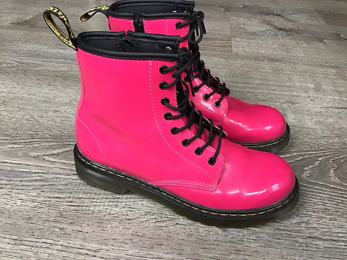 Dr. Martens 1460 Girls Size 3Y Pink Black Classic Outdoor Leather Side Zip Boots Dr. Martens Leather Upper Boot Shoes for Girls for sale | eBay main image 2