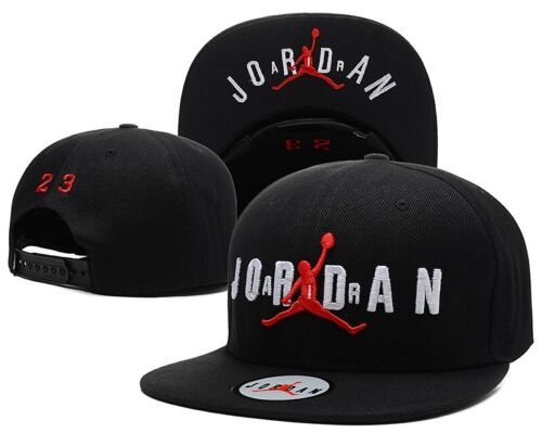 Jordan Jump Men's Casual Baseball Cap Adjustable Flat Brim Trucker Hat Black
