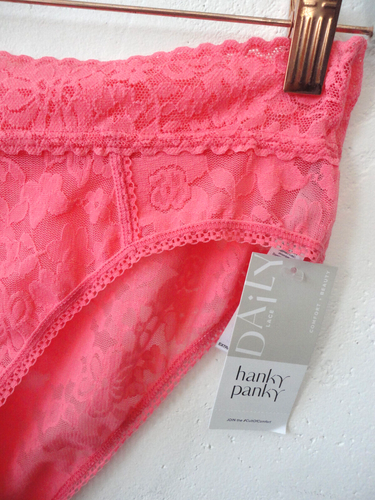 Hanky Panky L Panties cheeky brief Daily lace bikini PINKISH DAHLIA NWT $34 - Picture 2 of 5