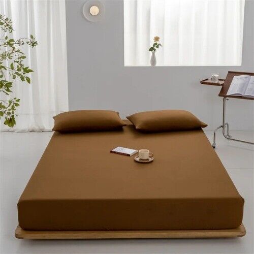 Baumwolle Bett Spannbettlaken mit Gummizug Antirutsch Verstellbar Matratzenbezug - Bild 21 von 26