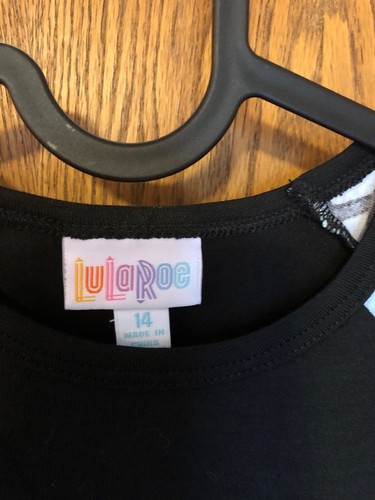 Lularoe Kids’ Sloan Americana Size 14 NWT Black Body Statue Of Liberty Shirt 4th - Picture 3 of 6