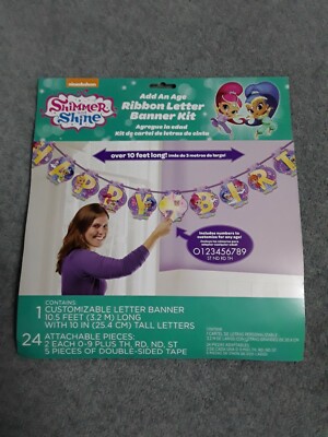 Nickelodeon Schimmer & Glanz Band Buchstabe Geburtstag Banner Kit. Über 10 Fuß lang