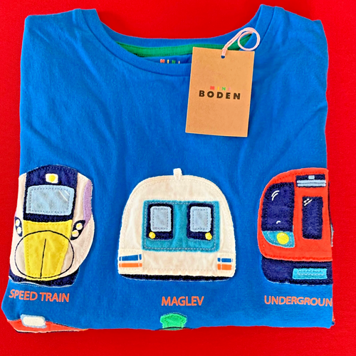 MINI BODEN Awesome "SPEED TRAIN" Appliqué Shirt. 6-7 Years. Great Gift Idea! - Picture 10 of 18
