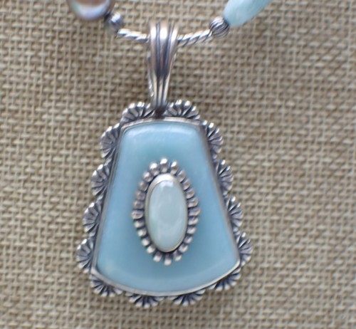 Collar de cuentas de calcedonia 36" Carolyn Pollack Relios plata 925 turquesa 54,2 g - Imagen 5 de 16