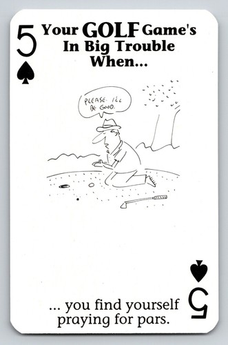 Swap Card Your Golf Game's in Big Trouble When Dean Vietor Five of Spades Green - 第 1/2 張圖片