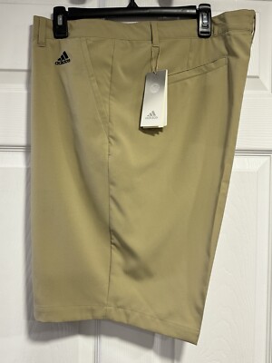 MENS ADIDAS ADI GOLF SHORTS/TAN/3 STRIPES ~ Size 42