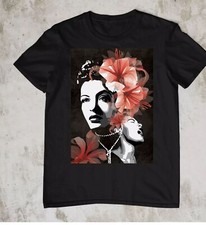 Billie Holiday Artwork Short Sleeve Cotton Black Unisex S-234XL T-Shirt