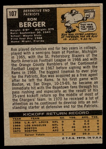 1971 Topps Football Pick From Scans Various Grades .10¢ shipping after 1st one! - Picture 17 of 25