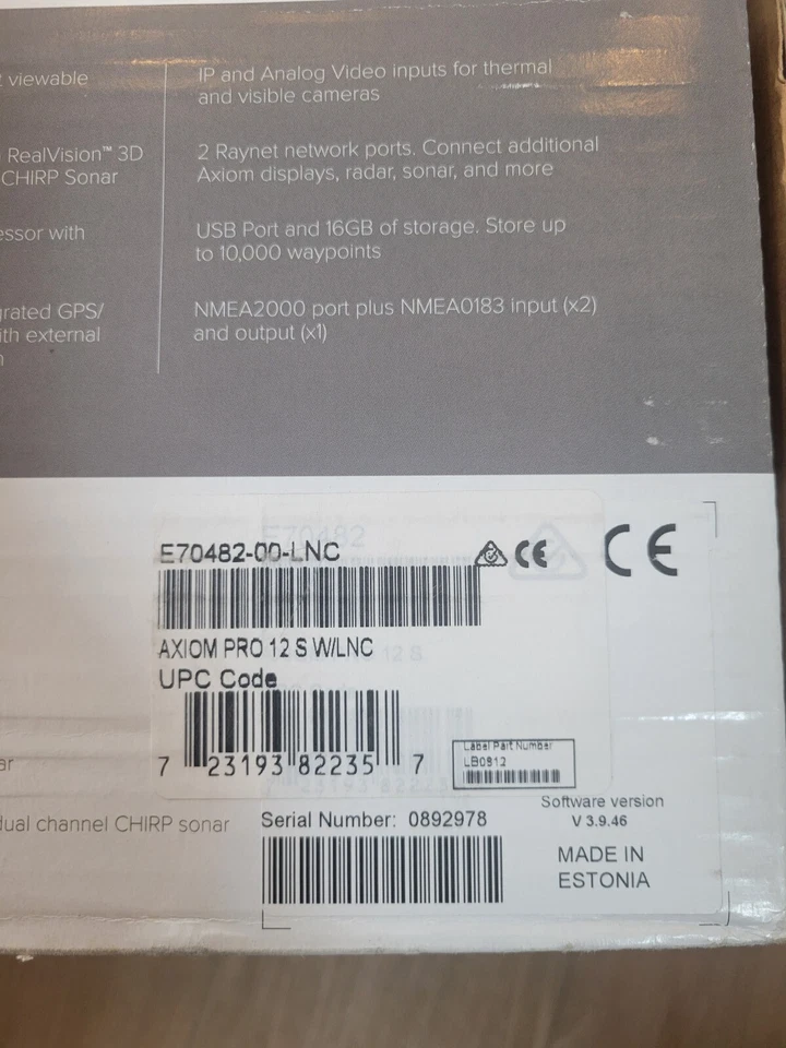 Raymarine Axiom Pro 12 S Chartplotter Fishfinder MFD with LNC Charts E70482 - Image 3 of 4