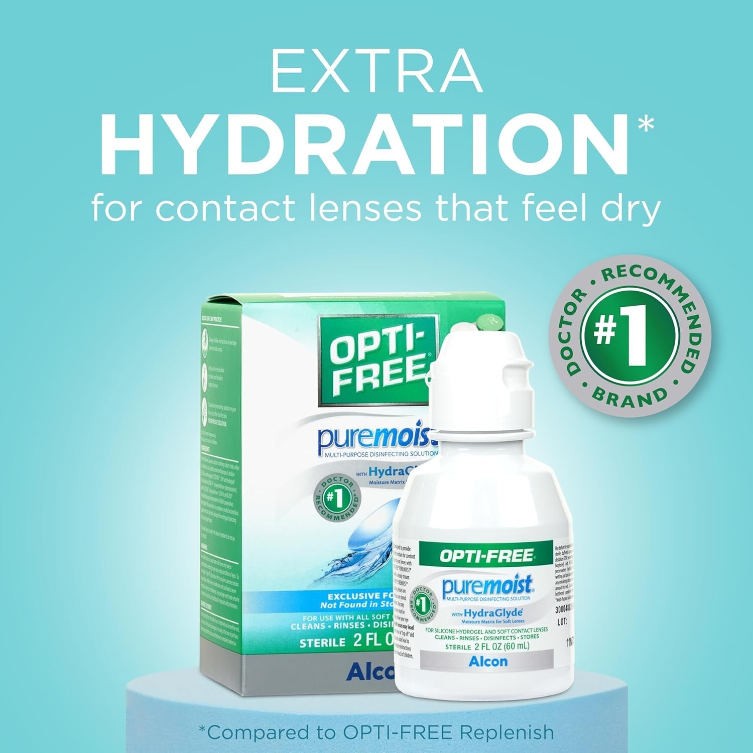 Opti-Free Puremoist Multi-Purpose Disinfecting Solution with Lens Case, (Packagi