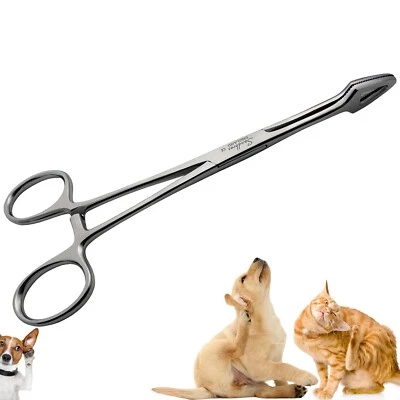 SANDBROS ENGLAND Pet Dog Ear Hair Removal Forceps, Serrated Tip Hair Plucking Forceps with 3 Lock