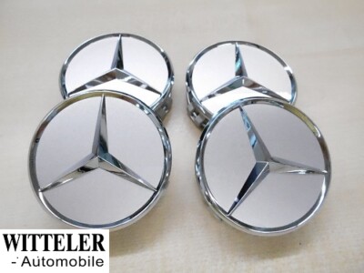 4x Mercedes-Benz Original Radnabendeckel Felge Nabe Stern Abdeckung Alufelge OEM