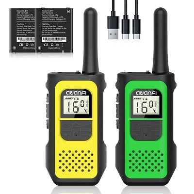 AWANFI Walkie Talkie 16CH PMR Hand Funkgeräte Sprechfunkgeräte Wiederaufladbar 2X Set