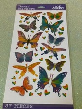 STICKO CLASSIC STICKERS MULTI-SHAPE RAINBOW BUTTERFLIES COLORFUL BUTTERFLIES 37p