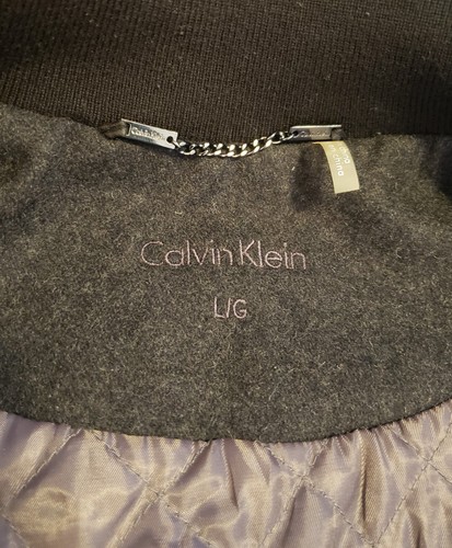 Calvin Klein Mens Wool Blend Jacket, Quilted Lining, Charcoal, Size L - Picture 5 of 9