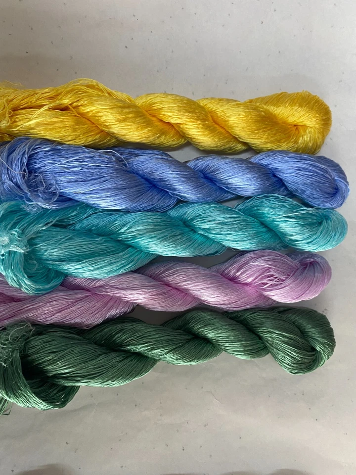 155Colors 100%mulberry silk,hand-dyed velvet flowers Twistless silk floss/thread - Image 3 of 4