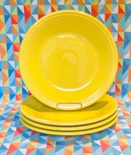 NEW SET 4 FIESTAWARE 10.5" SUNFLOWER YELLOW DINNER PLATES FIESTA FREE SHIPPING
