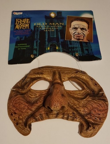 Vintage 2000 Fright Asylum Old Man Mask Vinyl Chinless Disguise NOS!!!