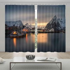 A Quiet Pavilion By Lake 3D Blockout Photo Print Curtain Fabric Curtains Window