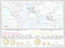 WORLD. Commodities - Sources & supply of Lead & Tin 1907 old antique map chart