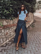 ZARA NEW FW24 Z1975 DENIM WRAP MIDI SKIRT 7966/406_SIZE XS-XL