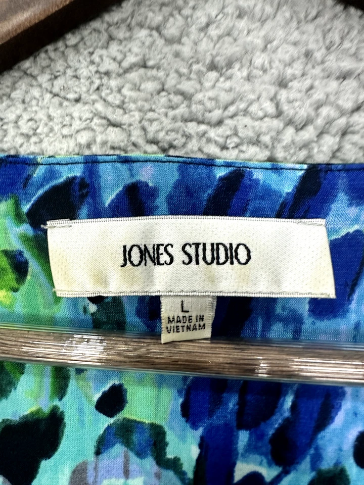 Maxi Vestido Jones Studio Babydoll Mujer Grande Verde Animal Floral Cinturón Boho Y2K Foto 3 de 4