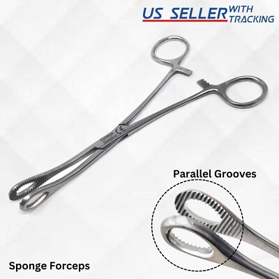 Sponge Holding Forceps Curved 7'' Surgical Instruments