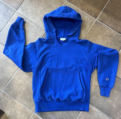 Champion Vintage 1980's/90's Reverse Weave Hoodie Blue Small Warmup Sweatshirt