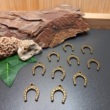 10 Hufeisen Charms Kettenanhänger bronzefarben Schmuckherstellung DIY (40)