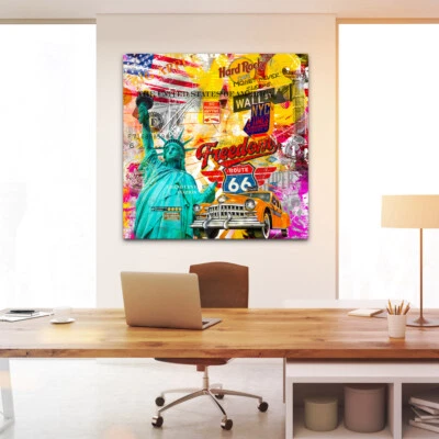 ACRLYGLAS BILD NEW YORK POP ART WAND BILDER AMERIKA KUNSTDRUCK USA STADT DEKO - Bild 1 von 4