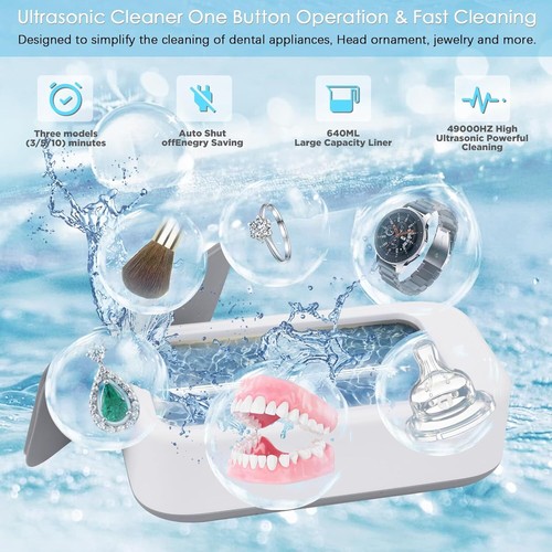 Automatisch Ultraschall Reinigungsgerät Ultraschallreiniger Uhren Brille Schmuck - Bild 7 von 14
