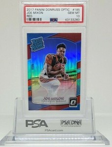 2017 OPTIC JOE MIXON SP RC RED HOLO PRIZM #185 PSA 10 GEM MINT #86/99 SSP POP 4