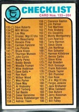 1973 TOPPS BASEBALL CHECKLIST CARD Nos. 133-264 VG+ UNMARKED ODD-BALL MISCUT