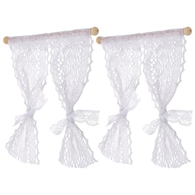  2 Pcs Wallpaper Dollhouse Curtains Window Treatments Interior Design