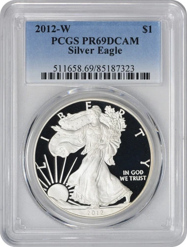 2012-W American Silver Eagle Dollar PR69DCAM PCGS Proof 69 Deep Cameo