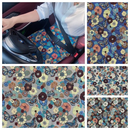 Vintge Hollyhock Butterfly French Jacquard Tapestry Fabric Upholstery Decorative - 第 1/13 張圖片