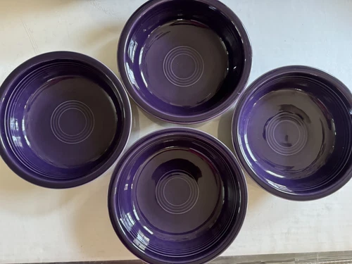 Fiesta Homer Laughlin USA Made Mulberry Plum Purple Lg Cereal Bowl 7"  SET 4
