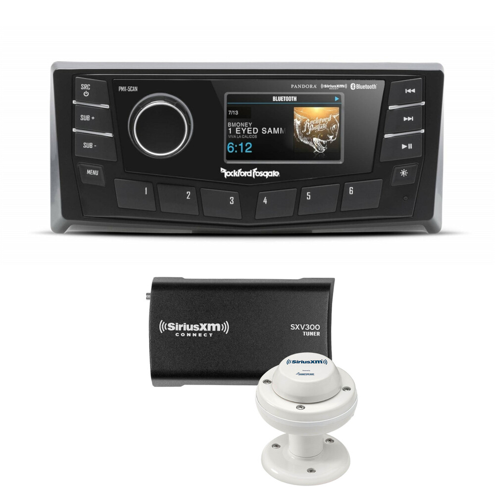 Морской ресивер Rockford Fosgate PMX-5CAN 15 DIN SiriusXM SXV300M1 90590₽
