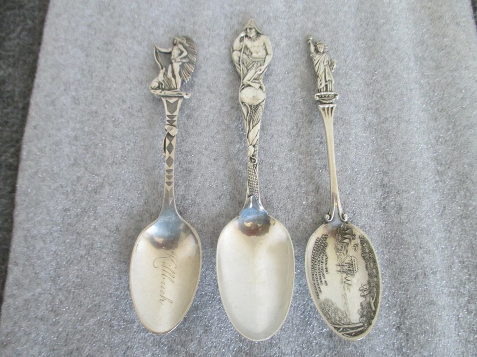 纯银印度和雕像自由勺子 批量(3) Alvin/LUNT/WALLACE 出品 — 第 4/4 张图片