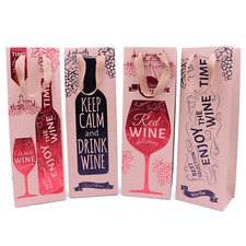 Wine Gift Bags with Gift Tag Bottle Carrier for Occasions 18 Designs