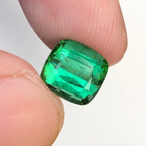 3.50 Ct Natural Cushion Cut Blue Green Tourmaline Gemstone From Jaba Afghanistan - Picture 5 of 23