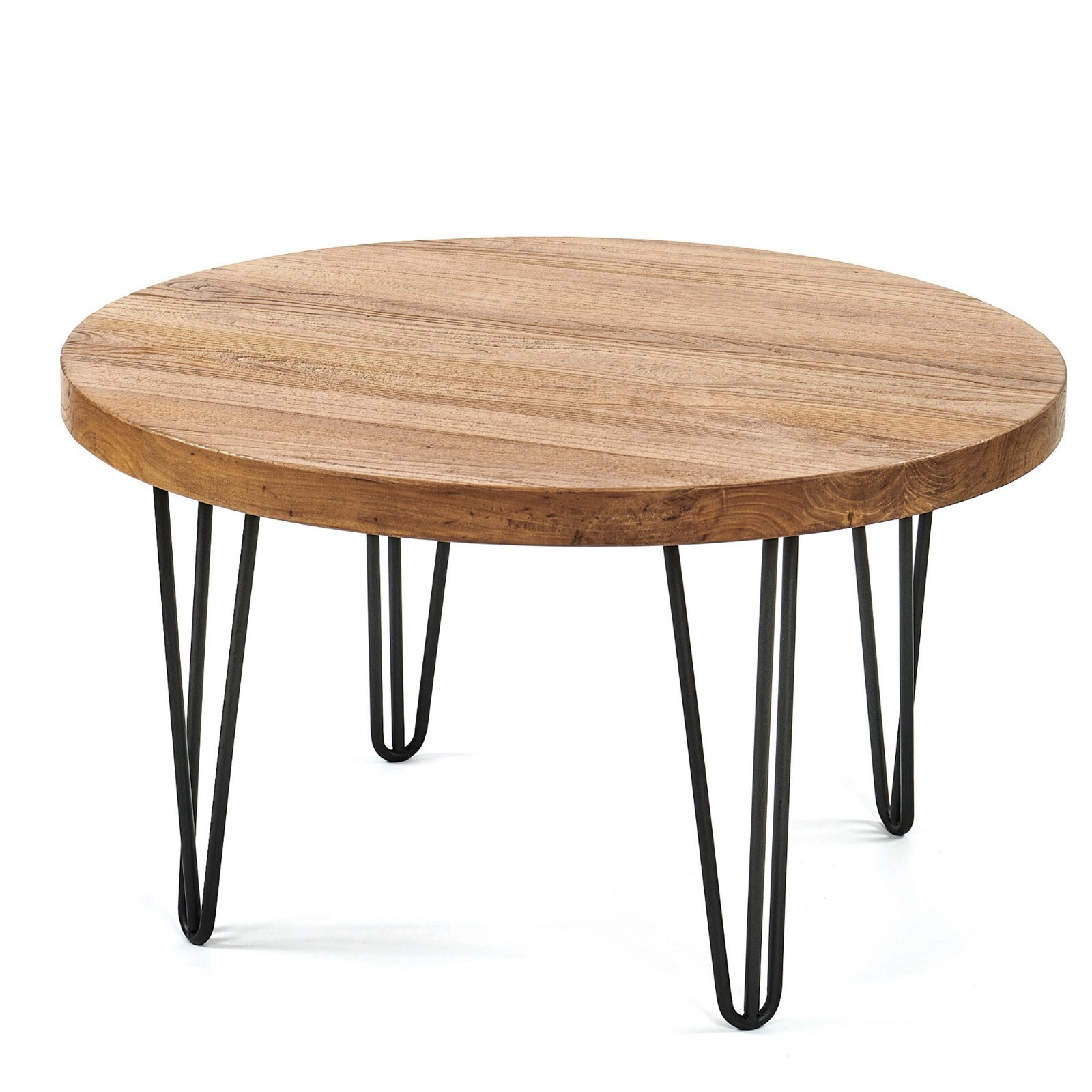 Rustic Round Old Elm Wooden Coffee Table Home Furniture for Living Room