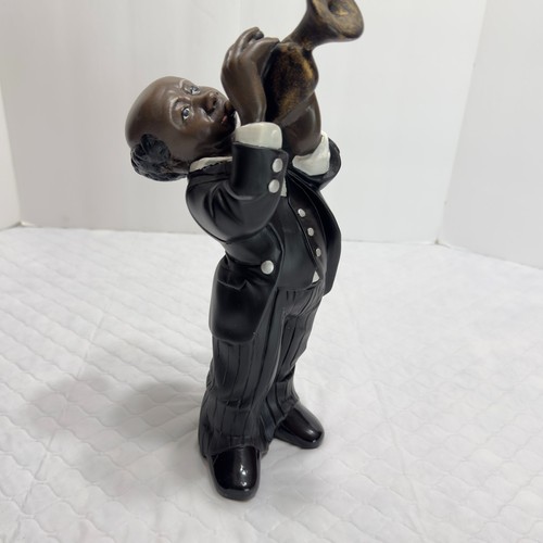 12" Tall Musician Figurine Trumpet. 90 Jazz Band Ros Parastone Black Enesco VTG - Picture 7 of 14