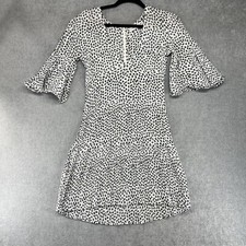 Faithfull The Brand Dress Womens 6 Floral Print Crepe Mini Bell Sleeve
