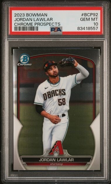 Jordan Lawlar 2023 Bowman Chrome Prospects Rookie PSA 10