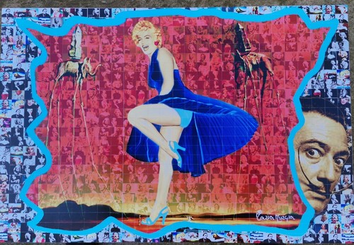 MARIA MURGIA - MARILYN MONROE - 2020 Pezzo unico dipinto cm 50x75 + ARCHIVIO - Foto 2 di 12