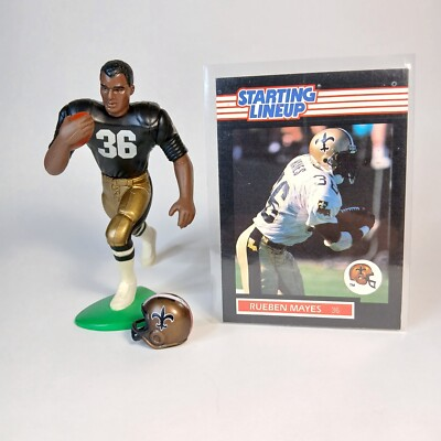 #ad Rueben Mayes NEW ORLEANS SAINTS 1989 Starting Lineup open NFL figure card $67.94
